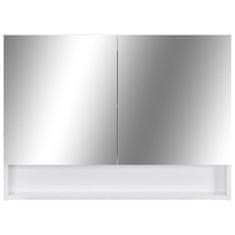 Greatstore LED koupelnová zrcadlová skříňka bílá 80 x 15 x 60 cm MDF