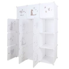 KONDELA Dětská modulární skříň Kitaro - bílý / hnědý vzor