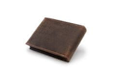 ZAGATTO Pánská kožená peněženka hnědý, horizontální, ochrana RFID, elegantní a prostorná, peněženka na bankovky, karty, doklady, kapsa na západka, 12x9,5x2 cm, ZG-02 BAW