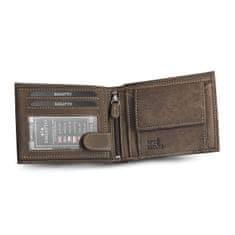 ZAGATTO Pánská kožená peněženka hnědý, horizontální, ochrana RFID, elegantní a prostorná, peněženka na bankovky, karty, doklady, kapsa na západka, 12x9,5x2 cm, ZG-02 BAW