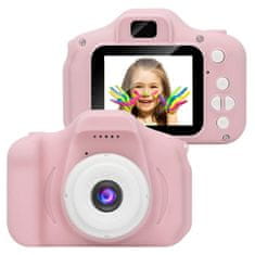 Cool Mango Dětské digitální videokamera, malý herní fotoaparát, 1080p, růžová