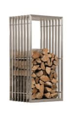 Sortland Stojan na dřevo ke krbu Irving - nerezová ocel | 100x50x40 cm