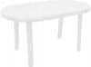 Plastový oválný zahradní stůl bílý 135x80 cm