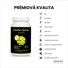 Advance nutraceutics ADVANCE Chlorella+Spirulina 1000 tablet - prémiová BIO kvalita