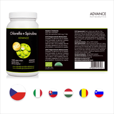 Advance nutraceutics ADVANCE Chlorella+Spirulina 1000 tablet - prémiová BIO kvalita