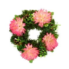 Dommio Dušičkový věneček s růžovými chryzantémami Ø20 cm
