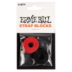 Ernie Ball 4603 Strap Blocks 4-Pack - Black / Red - gumové podložky na pás - 4ks