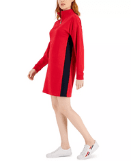 Tommy Hilfiger Dámské mikinové šaty Mock-Neck červené M