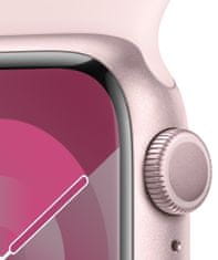 Apple Watch Series 9, 45mm, Pink, Light Pink Sport Band - S/M (MR9G3QC/A)