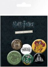 CurePink Placka Harry Potter: Set 6 placek (průměr 25 mm a 32 mm)