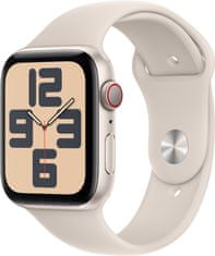 Apple Watch SE 2023, Cellular, 44mm, Starlight, Starlight Sport Band - S/M