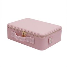 Kosmetický kufřík Toaletní taška Make Up Bag Make Up Case Cestovní taška Beauty Case, zrcadlo s LED pásky a nastavitelným teplem světla - Makeupbox, růžová