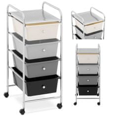 shumee Kadeřnický vozík koupelnová skříňka 4 zásuvky 36 x 32 x 76 cm - černá šedá