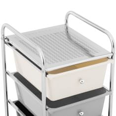 shumee Kadeřnický vozík koupelnová skříňka 4 zásuvky 36 x 32 x 76 cm - černá šedá
