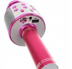 WSTER WS-858 Karaoke bluetooth mikrofon tmavě růžový