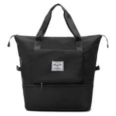 Cestovní taška, Skládací cestovní taška, Dámská cestovní taška, 42 x 38 x 22 cm | BAGPLUS Černá