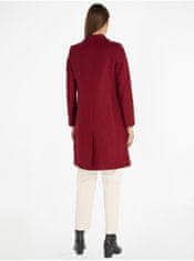Tommy Hilfiger Vínový dámský vlněný kabát Tommy Hilfiger S