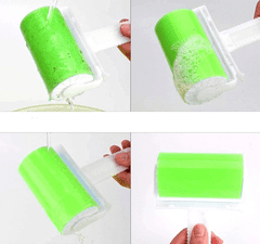 Camerazar Opakovaně použitelný gelový váleček na čištění srsti, zelený, 17x10 cm