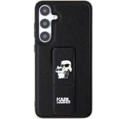 Karl Lagerfeld Originální kryt KARL LAGERFELD hardcase Gripstand Saffiano Karl&Choupette Pins KLHCS24SGSAKCPK pro Samsung Galaxy S24 , barva černá