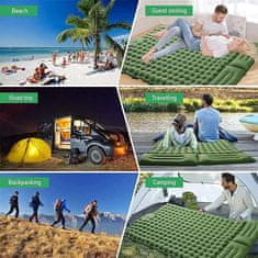 Ultra ľahká nafukovacia matrac s vankúšom a integrovanou pumpou/tlakovou pumpou, ideálna na kempovanie, ležanie na pláži alebo trávniku, skvelý darček pre turistov a cestovateľov, 193x58 cm, SleepMat