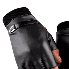 Camerazar Pánské kožené palčáky pro jezdectví a sport, černé, univerzální velikost, 100% polyuretan