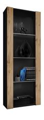 komodee Komodee, skříňka Tivoli, Wotan/Černý, šířka 55 cm x výška 159 cm x hloubka 35 cm, volitelné LED diody, 3 police, do obývacího pokoje, ložnice, předsíně, herní