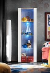 komodee Komodee, skříňka Tivoli, Bílá/Wotan, šířka 55 cm x výška 159 cm x hloubka 35 cm, volitelné LED diody, 3 police, do obývacího pokoje, ložnice, předsíně, s podsvícením