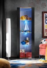 komodee Komodee, skříňka Tivoli, Černý/Wotan, šířka 55 cm x výška 159 cm x hloubka 35 cm, volitelné LED diody, 3 police, do obývacího pokoje, ložnice, předsíně, s osvětlením