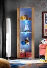 komodee Komodee, skříňka Tivoli, Wotan/Wotan, šířka 55 cm x výška 159 cm x hloubka 35 cm, volitelné LED diody, 3 police, do obývacího pokoje, ložnice, předsíně, s osvětlením