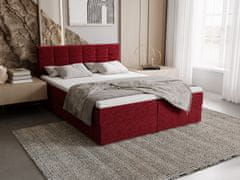 Veneti Čalouněná postel 140x200 ELSIE 2 s úložným prostorem - červená