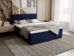 Veneti Čalouněná postel 140x200 ELSIE 2 s úložným prostorem - tmavě modrá