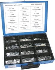 Dresselhaus Plechové - pružné matice pro samořezné šrouby 3,5-6,5 mm, pozinkované, sada 300 ks v kufru