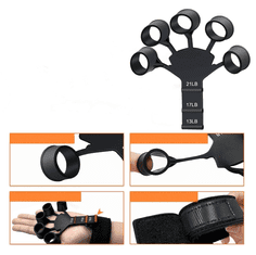 Camerazar Nastavitelný trenažér pro prsty a zápěstí, 2ks, silikon, odolnost 3-9 kg