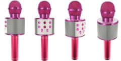 RS WSTER WS 858 Karaoke bluetooth mikrofon tmavě růžový