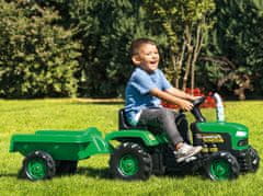 Dětský traktor šlapací s vlečkou - zelený