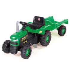 DOLU Dětský traktor šlapací s vlečkou - zelený