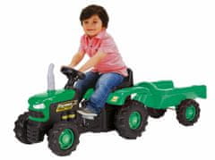 Dětský traktor šlapací s vlečkou - zelený