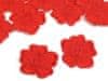 10ks červená nažehlovačka vyšívaný květ, nažehlovačky