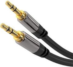 PremiumCord HQ stíněný prodlužovací kabel Jack 3,5 mm - Jack 3,5 mm M/M 1,5 m kjqmm015