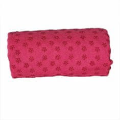Protiskluzový ručník na jógu, s taškou jako dárek - pink
