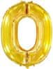 Fóliový balónek číslice 0 - zlatá - gold - 102cm