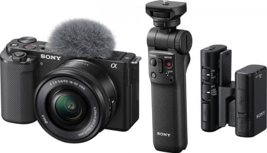 Sony ZV-E10 + 16-50mm + grip GP-VPT2BT + mikrofon ECM-W2BT