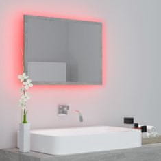 Greatstore LED koupelnové zrcadlo betonově šedé 60x8,5x37 cm dřevotříska