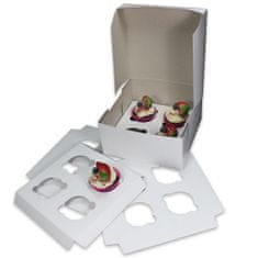 CENTROBAL Krabice 20x20x10 cm s proložkou na 4 muffiny/cupcaky (10ks)