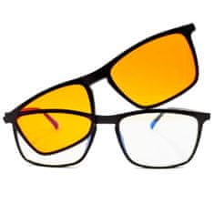 Daklos Brýle na počítač 2 v 1 proti 100% modrému světlu, čirá a oranžová skla + zdarma obal a hadřík