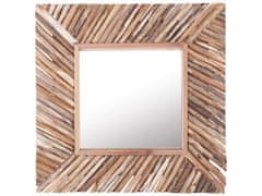 Beliani Nástěnné zrcadlo 60 x 60 cm světlé dřevo KANAB