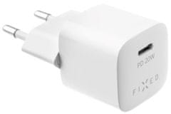 FIXED Set síťové nabíječky Mini s USB-C výstupem a USB-C/Lightning kabelu, podpora PD, 1 m, MFI, 20W FIXC20M-CL-WH, bílý