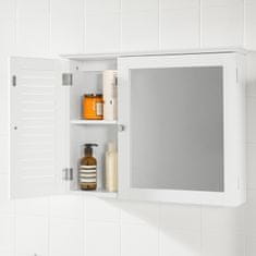 SoBuy SoBuy BZR55-W Zrcadlová skříňka Nástěnná skříňka Koupelnový nábytek Bílá