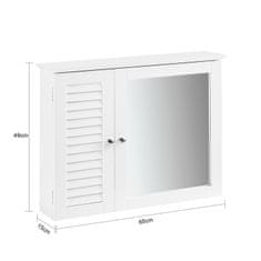 SoBuy SoBuy BZR55-W Zrcadlová skříňka Nástěnná skříňka Koupelnový nábytek Bílá