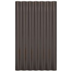Greatstore Střešní panely 36 ks práškově lakovaná ocel hnědé 60 x 36 cm